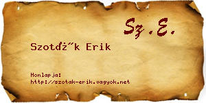Szoták Erik névjegykártya