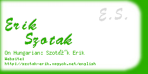 erik szotak business card